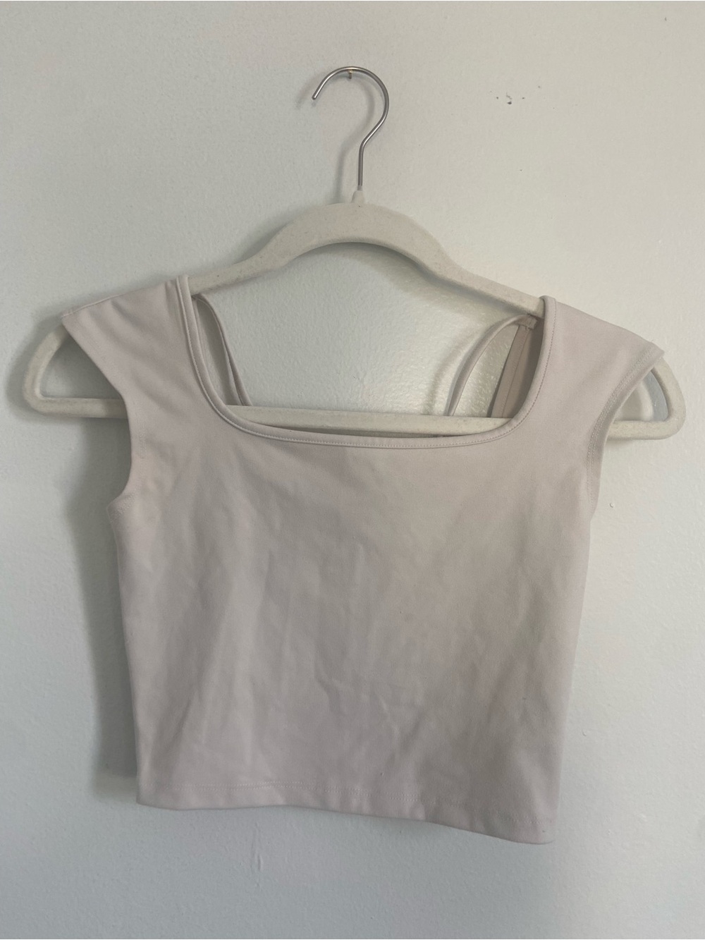 Wild Fable Open Crisscross Back Crop Top - White / Off-White